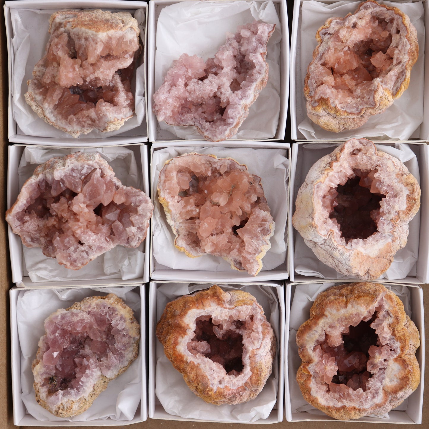 Pink Amethyst Clusters Set of 12