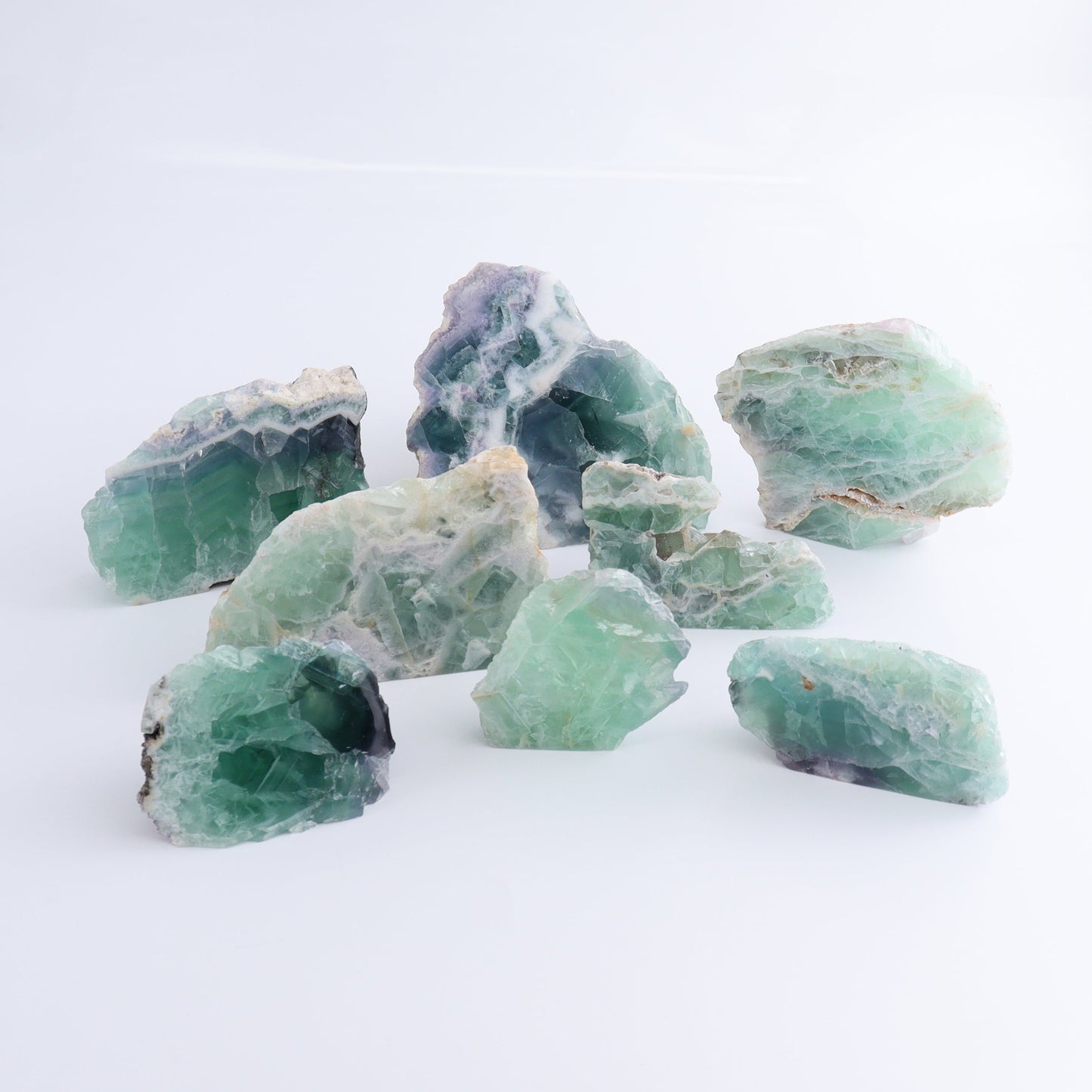 Fluorite Face Polished Set of 8 - Expert Wholesale and Supplier of Wholesale Crystals & Bulk Gemstones, ["Face Polished","Fluorite","Mexico"]