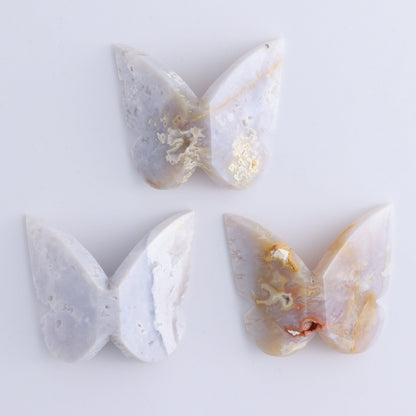 One White Fire Chalcedony Butterfly - Expert Wholesale and Supplier of Wholesale Crystals & Bulk Gemstones, ["Agate","Butterflies","Butterfly","White Fire Agate"]