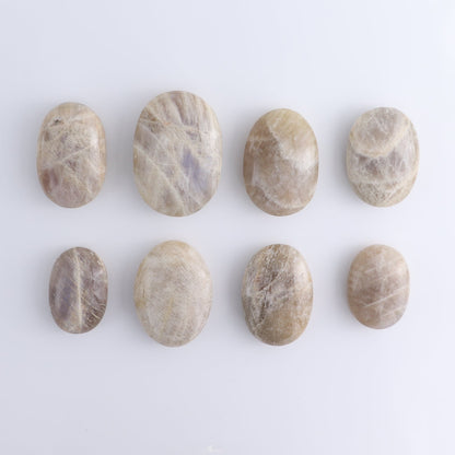 Moonstone Palm Stones Set of 8