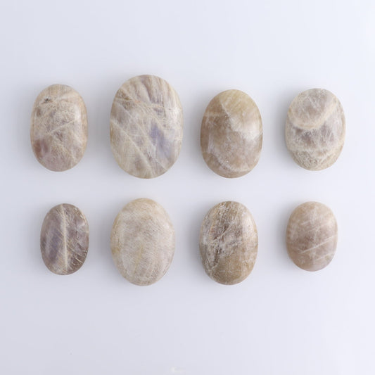 Moonstone Palm Stones Set of 8