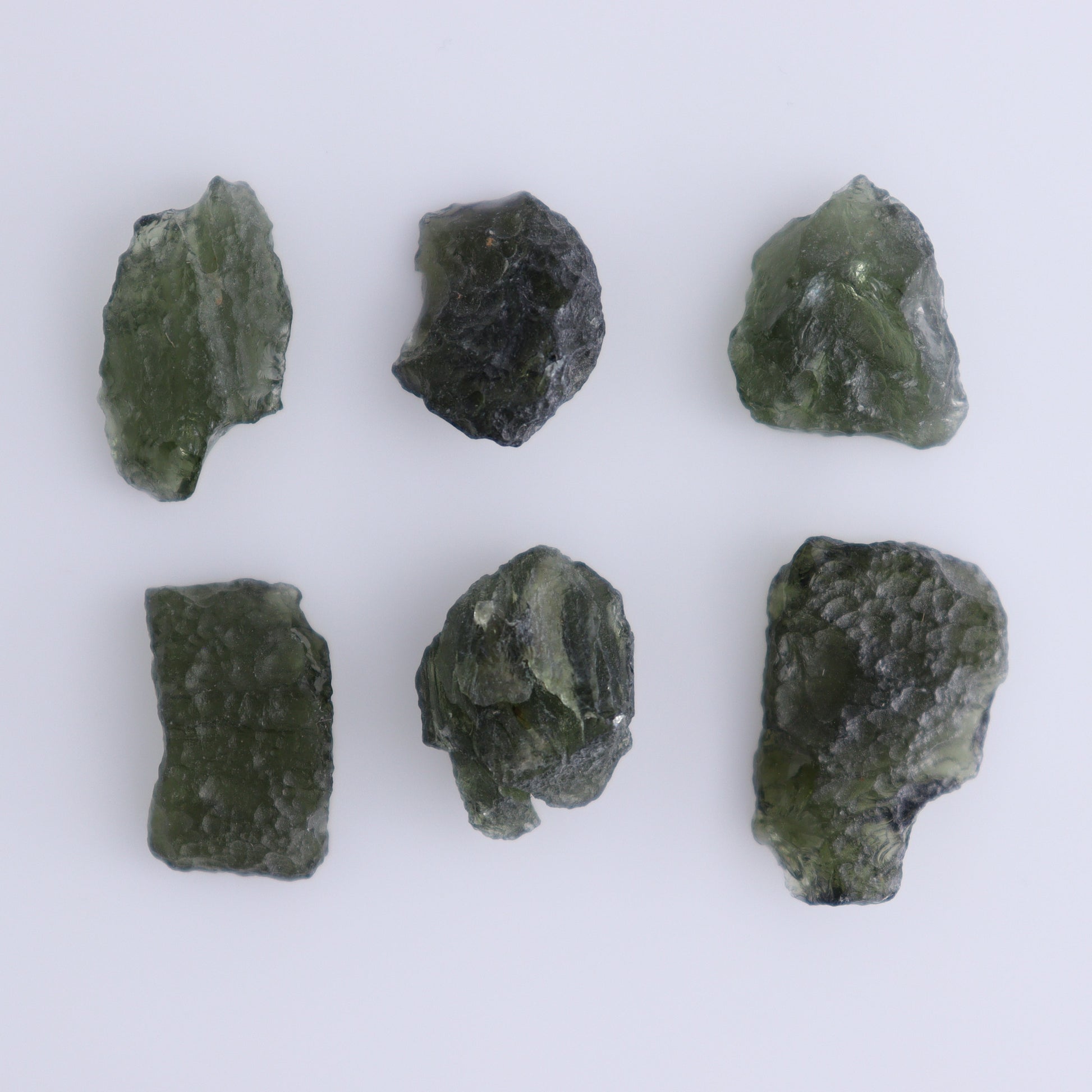 Moldavite Pieces Set of 6 - Expert Wholesale and Supplier of Wholesale Crystals & Bulk Gemstones, ["Czech Republic","Moldavite","Pieces"]
