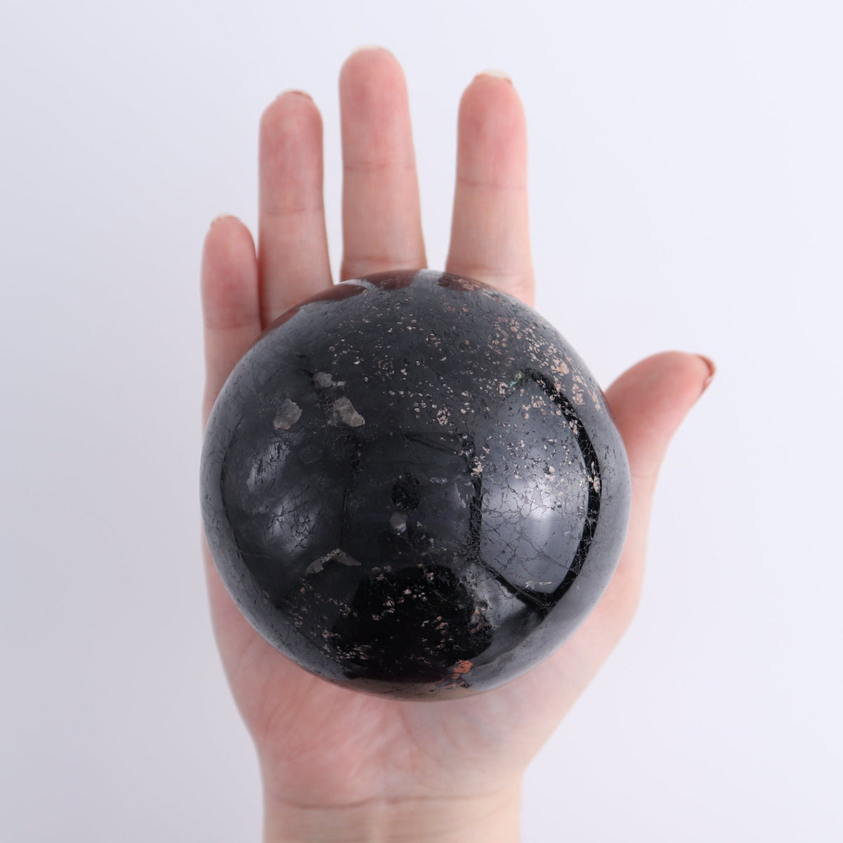 Black Tourmaline Spheres Set of 4