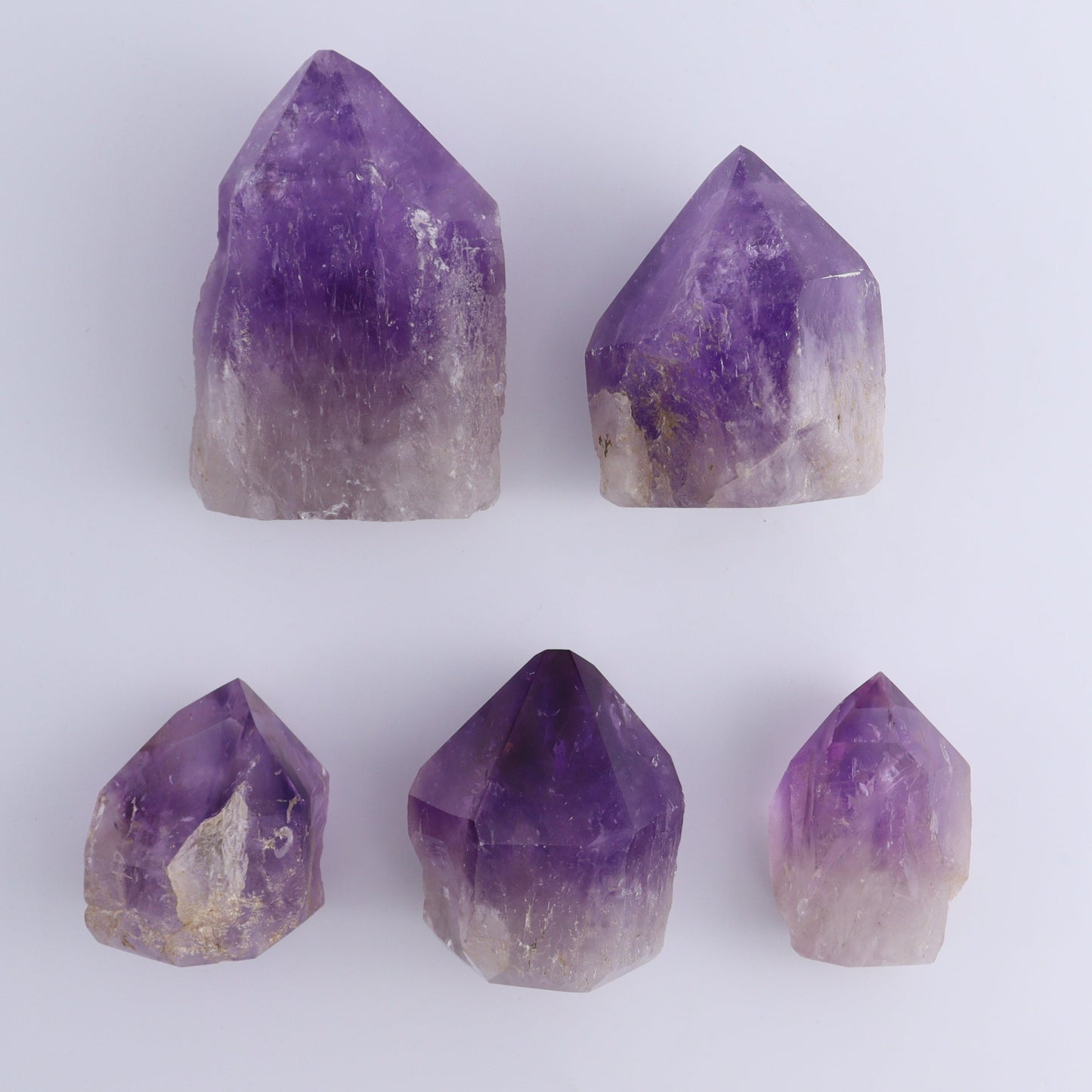 Amethyst Tops Polished Set of 5 - Expert Wholesale and Supplier of Wholesale Crystals & Bulk Gemstones, ["Amethyst","Brazil","Top Polished"]
