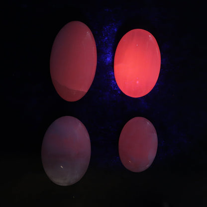 Pink Mangano Calcite Palm Stone Set of 12