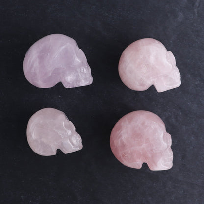 Rose Quartz Skulls Set of 4