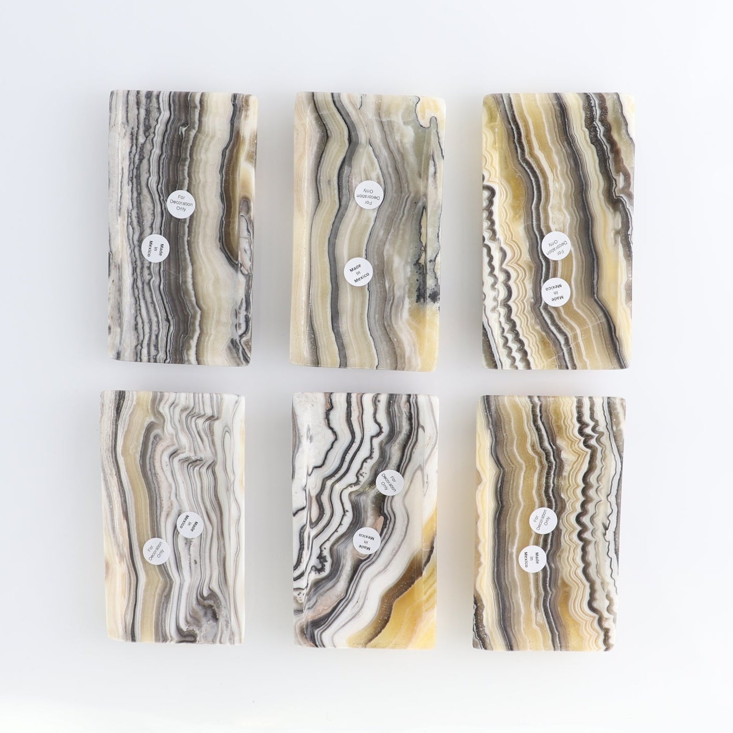 One Mexican Onyx/Calcite Black & Yellow Zebra Rectangle Dish