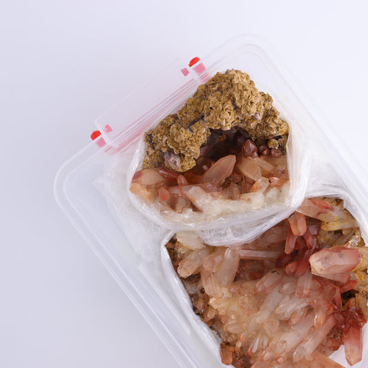 Quartz Hematite Inclusions Flat from Morocco