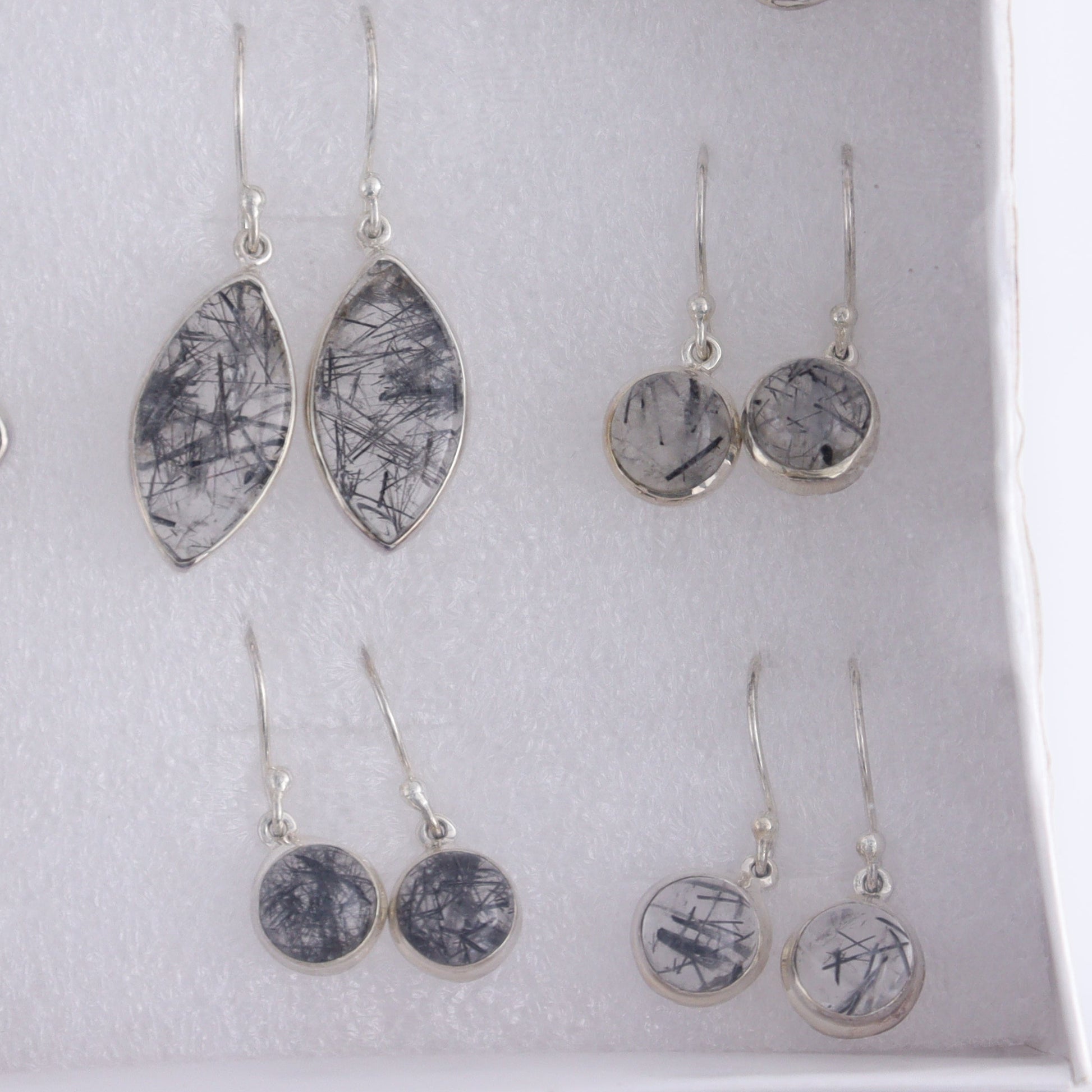 Rutilated Quartz Earrings Pairs of 9 - Expert Wholesale and Supplier of Wholesale Crystals & Bulk Gemstones, ["close_50","earrings","India","Rutilated Quartz","sterling silver"]