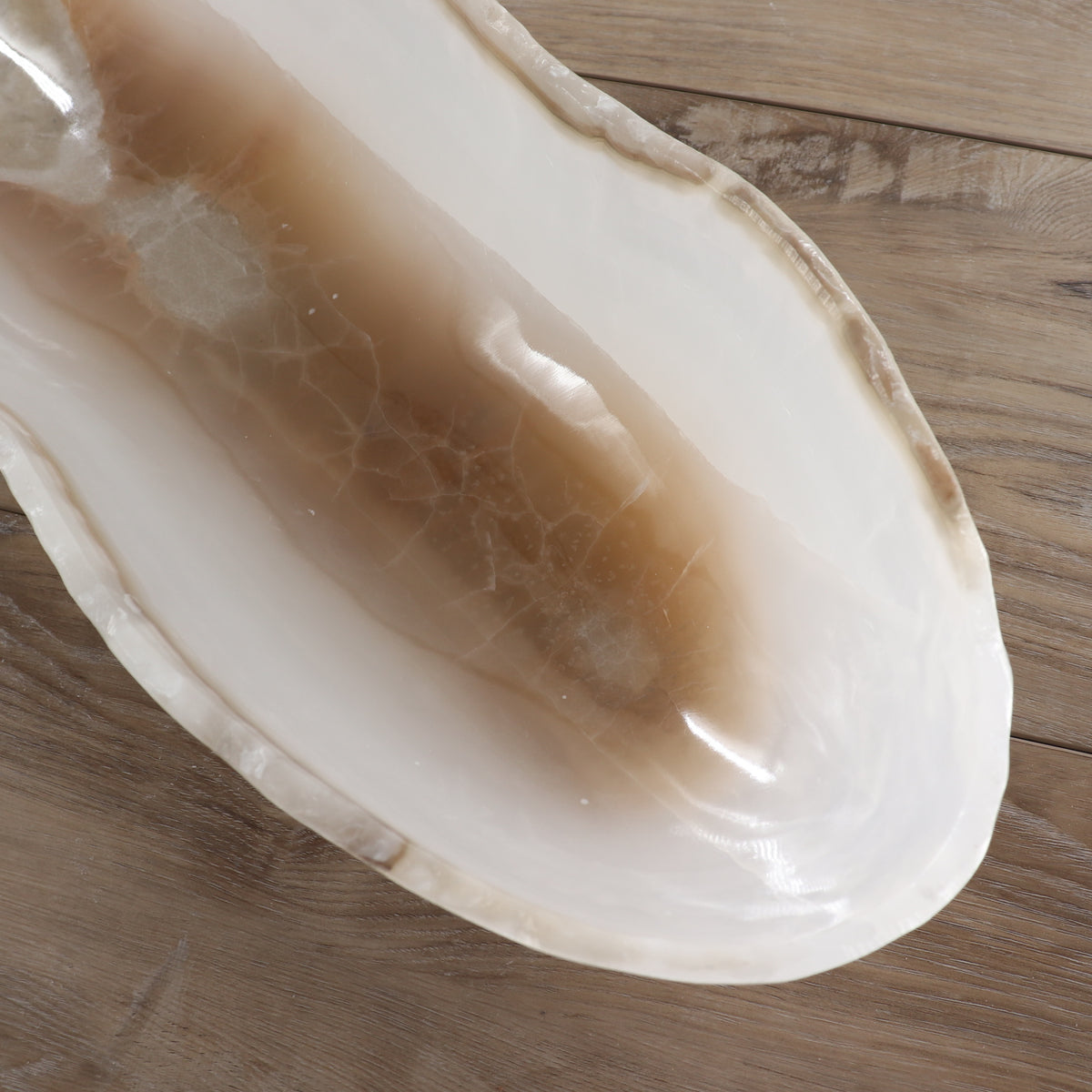 Mexican Onyx/Calcite Canoe Bowl 28"