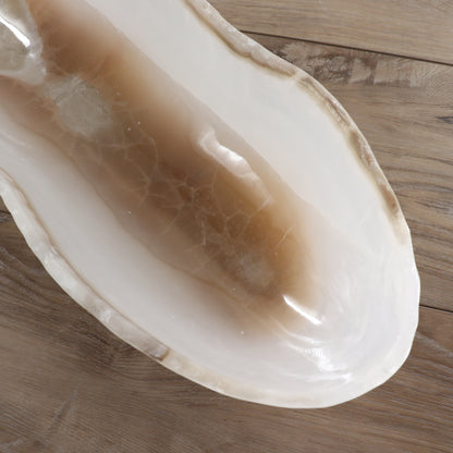 Mexican Onyx/Calcite Canoe Bowl 28"