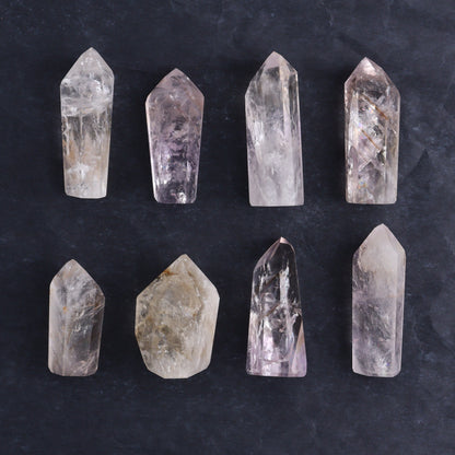 Powellite Amethyst UV Reactive Towers Set of 20 - Expert Wholesale and Supplier of Wholesale Crystals & Bulk Gemstones, ["Amethyst","Powellite"]