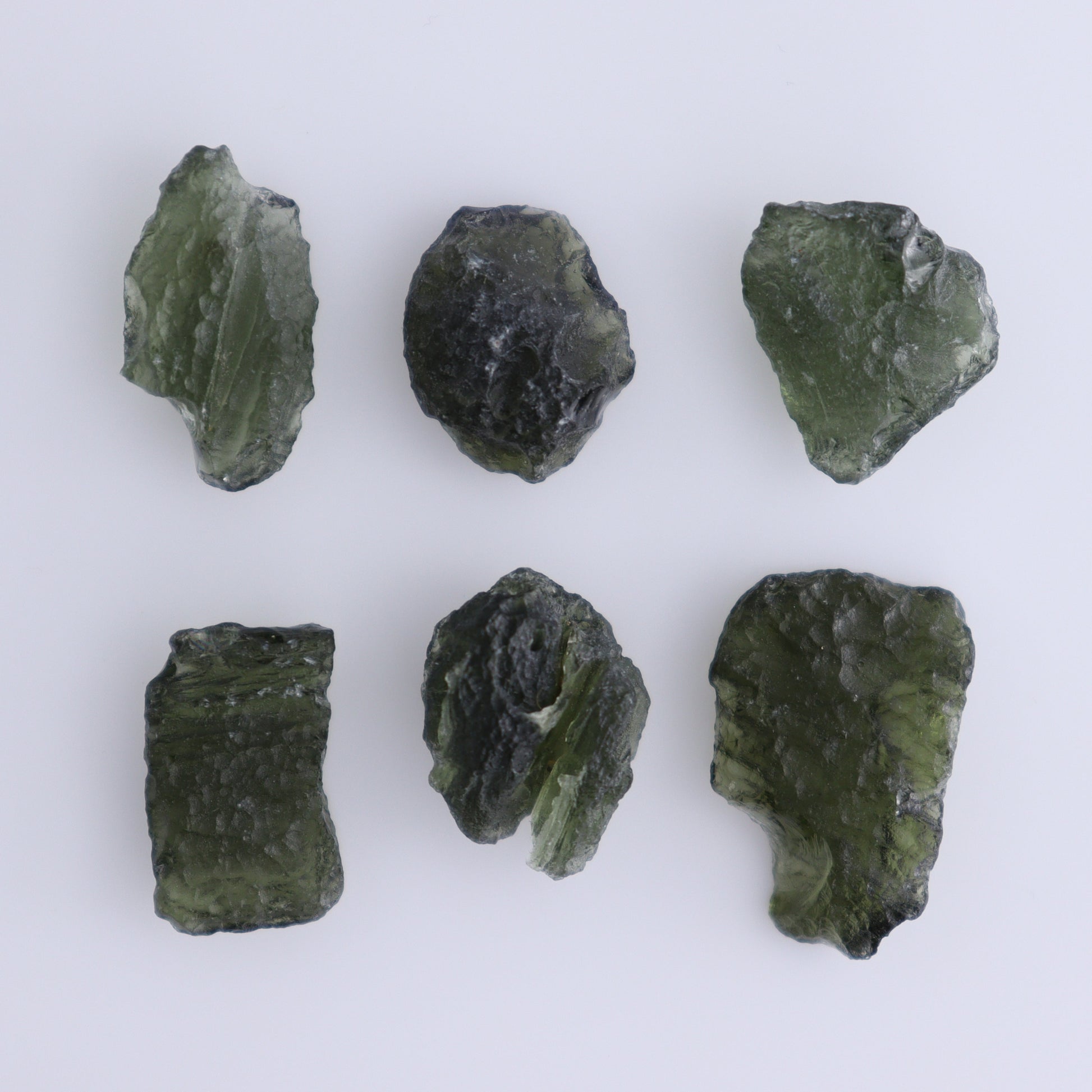Moldavite Pieces Set of 6 - Expert Wholesale and Supplier of Wholesale Crystals & Bulk Gemstones, ["Czech Republic","Moldavite","Pieces"]