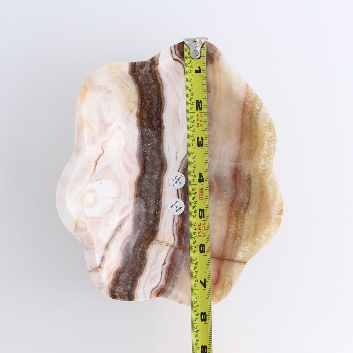 One Small Bowl Mexican Onyx/Calcite Honey & Pink