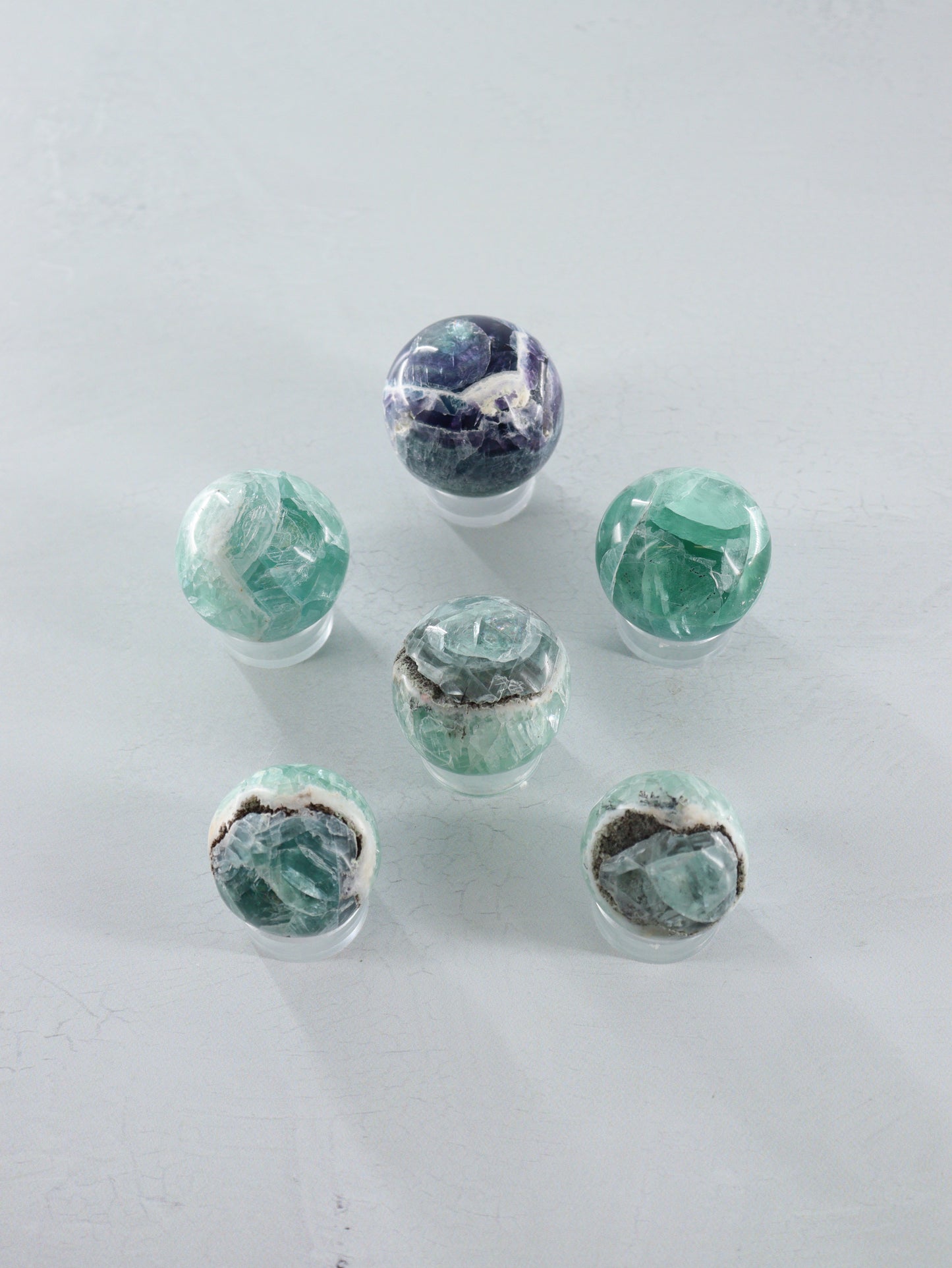 Fluorite Spheres Set of 6 - Expert Vendor of Wholesale Crystals