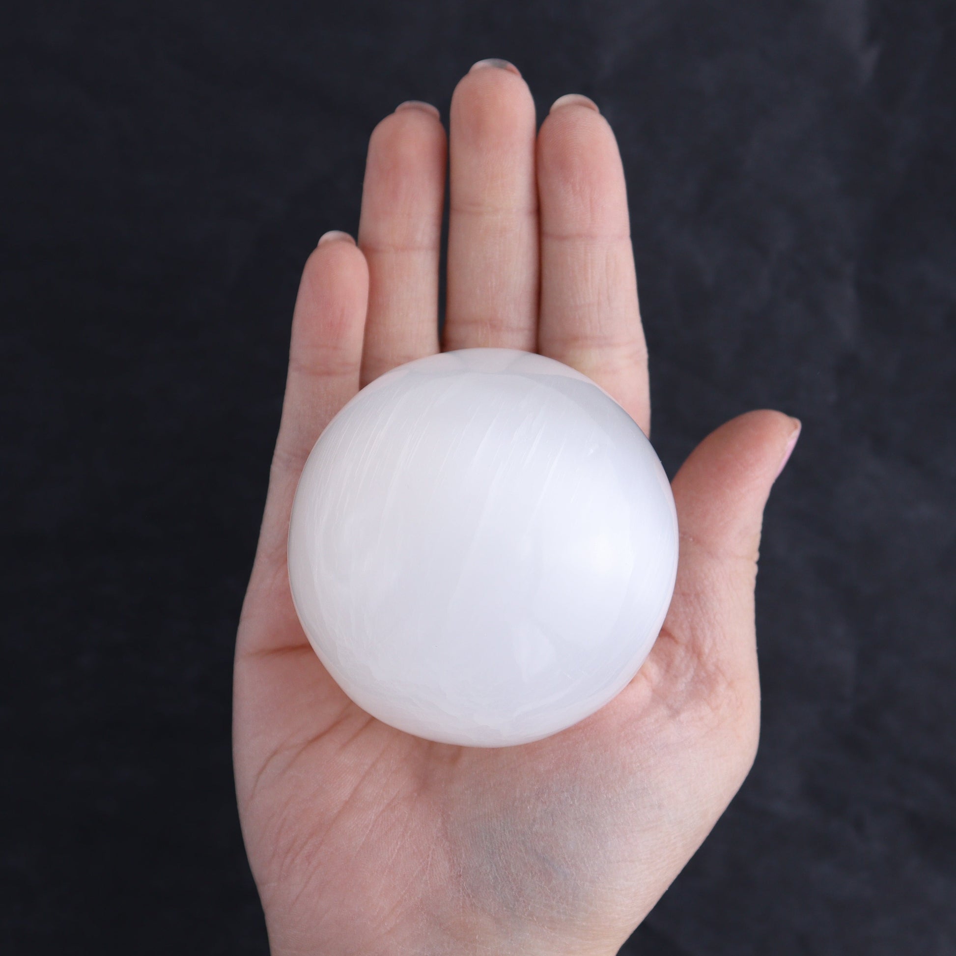 One Selenite (Satin Spar) Sphere 6 cm - Expert Wholesale and Supplier of Wholesale Crystals & Bulk Gemstones, ["close_30","Morocco","Selenite","Spheres"]