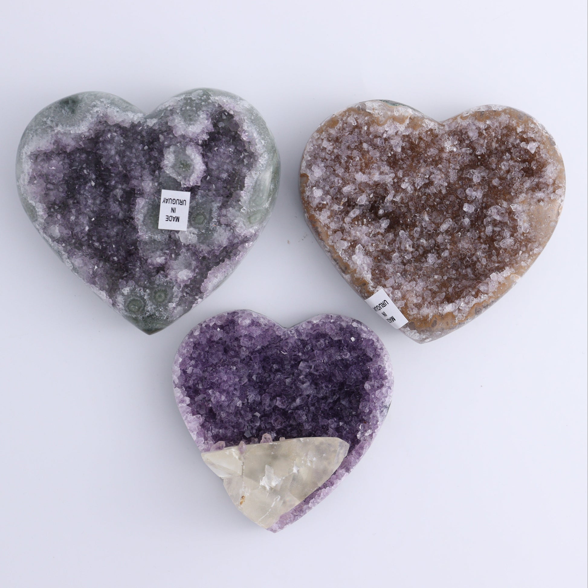 Uruguay Amethyst Hearts Set of 6 - Expert Wholesale and Supplier of Wholesale Crystals & Bulk Gemstones, ["Amethyst","Hearts","Uruguay"]