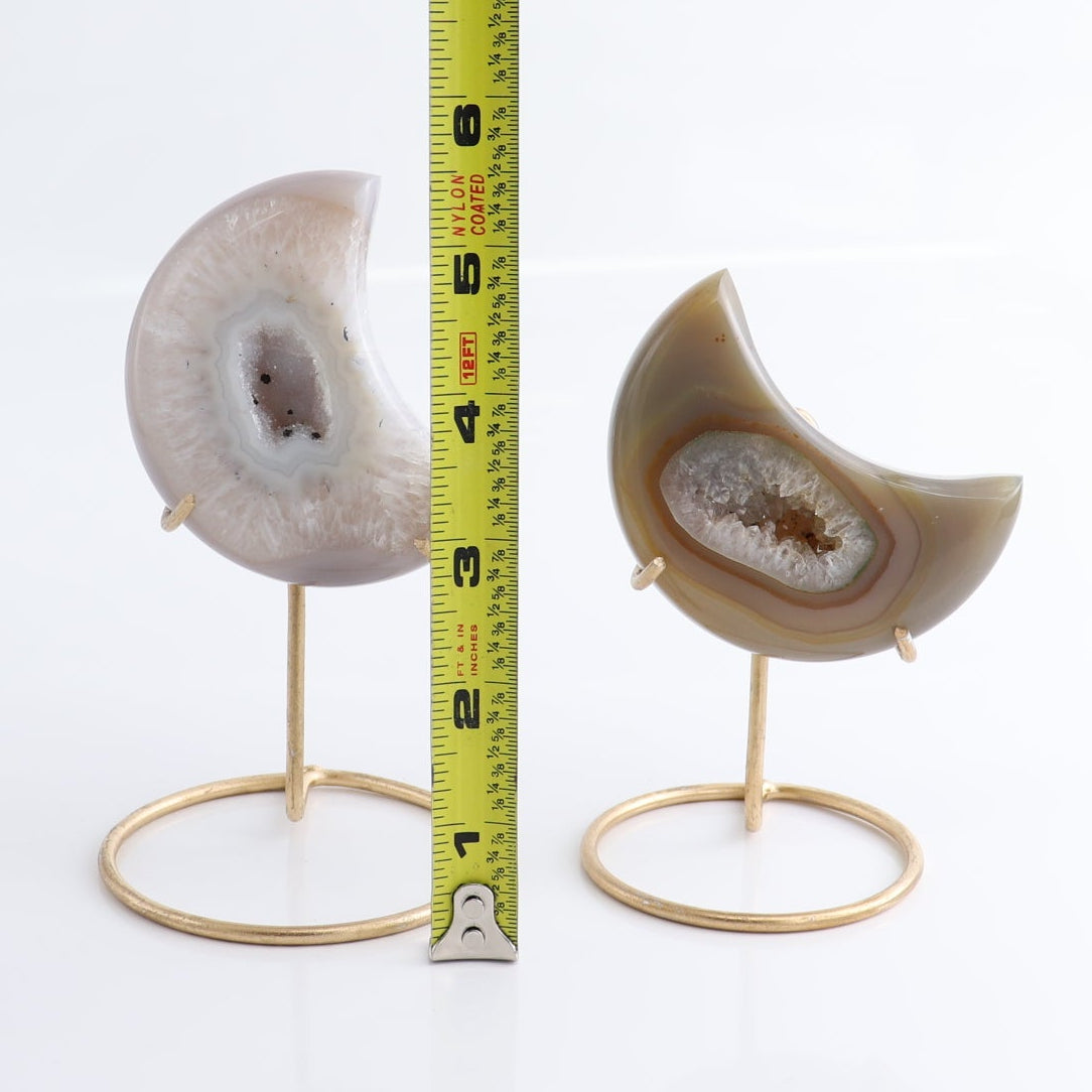 Agate Moons with Stand Set of 5