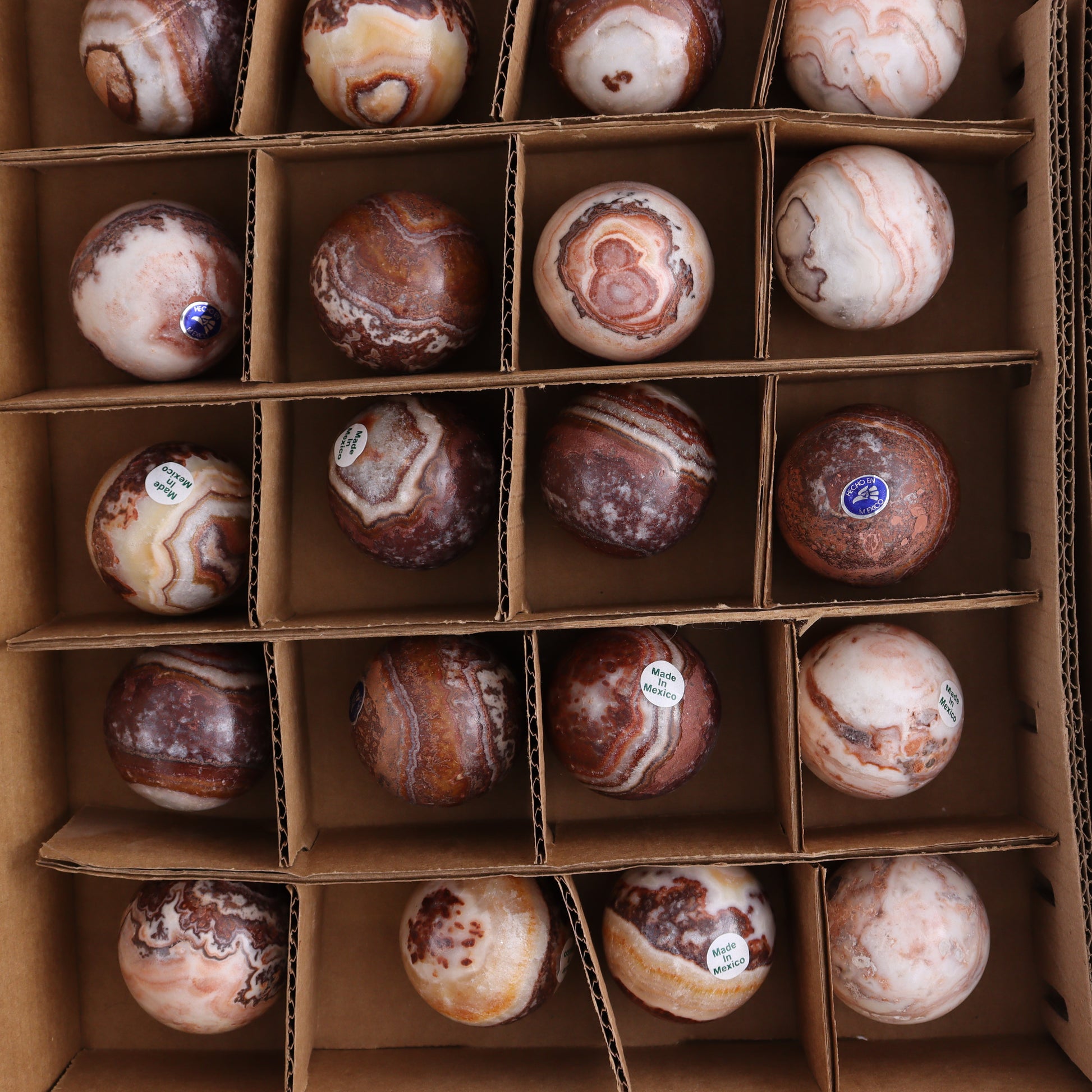 Onyx Spheres Set of 24 - Expert Wholesale and Supplier of Wholesale Crystals & Bulk Gemstones, ["Mexico","onyx","Spheres"]