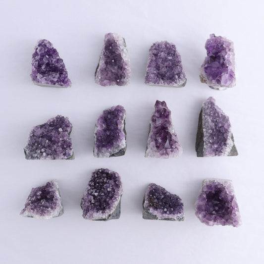 Uruguay Amethyst Cut Base Set of 12 - Expert Wholesale and Supplier of Wholesale Crystals & Bulk Gemstones, ["Amethyst","Cut Base","Uruguay"]