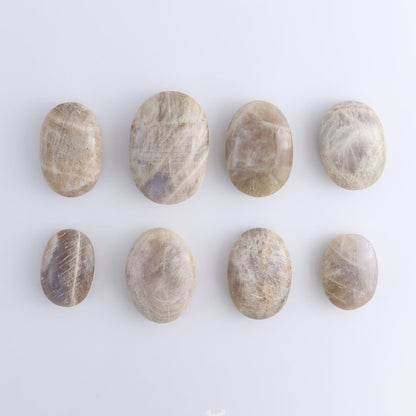 Moonstone Palm Stones Set of 8