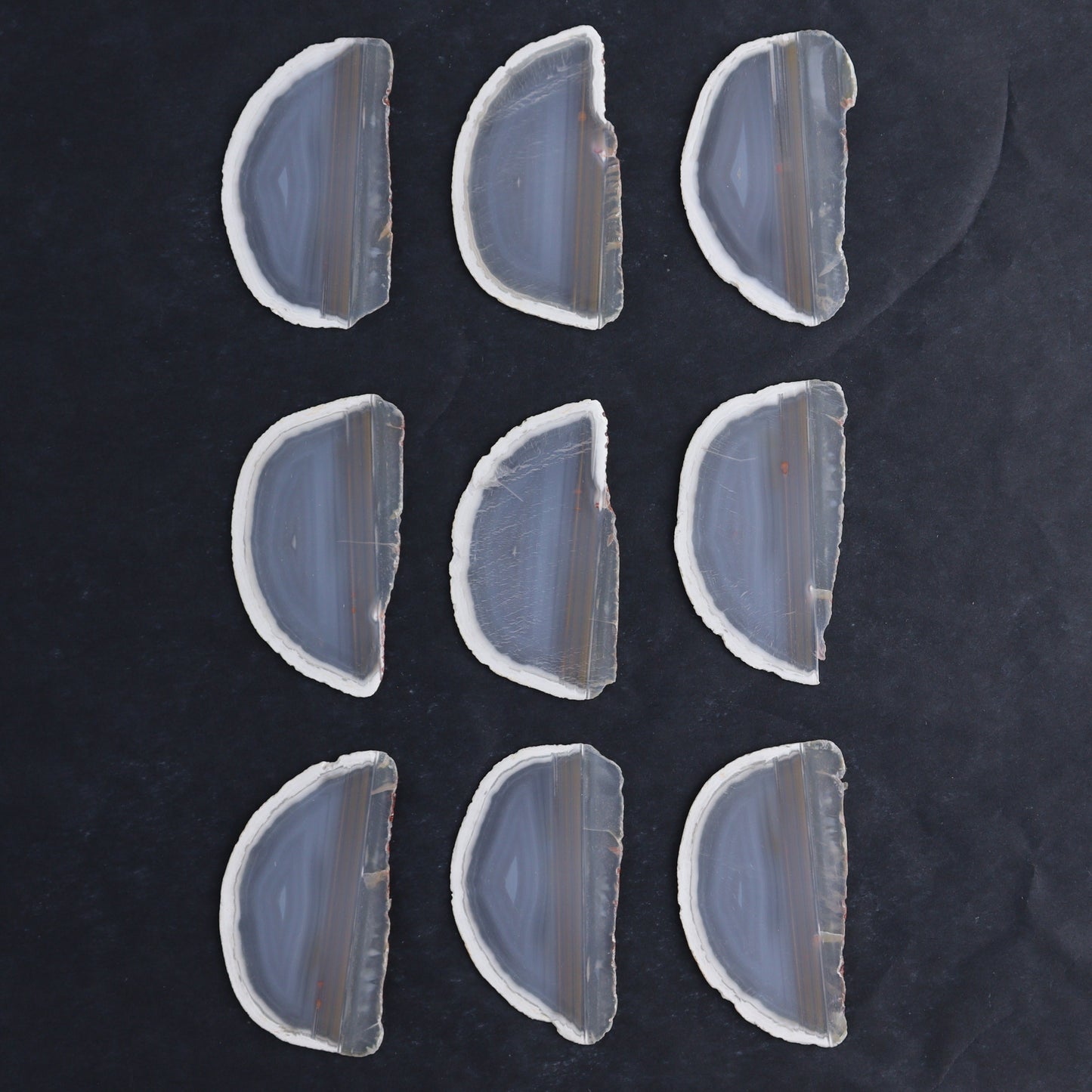 Iris Agate Slices Set of 9 - Expert Wholesale and Supplier of Wholesale Crystals & Bulk Gemstones, ["Agate","Iris Agate","Slices and Slabs"]