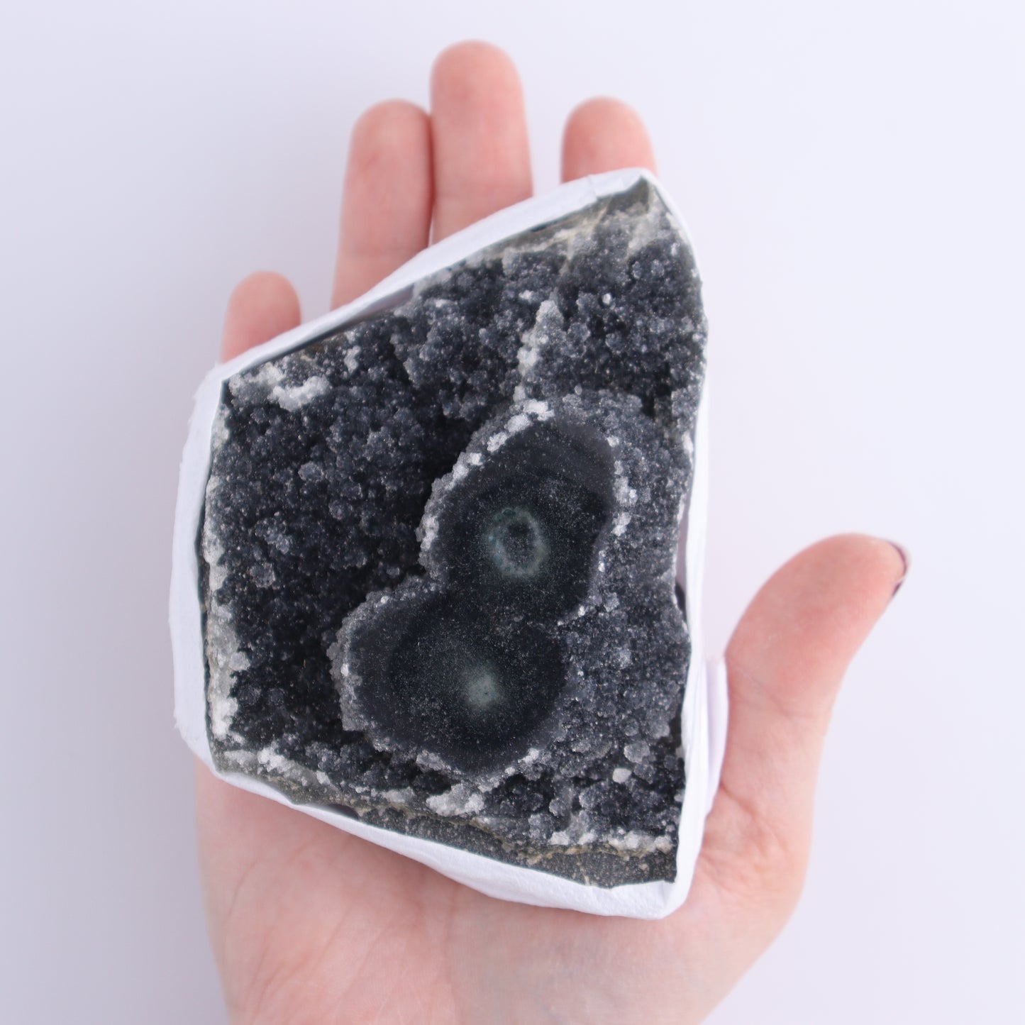 Uruguay Amethyst Clusters with "Eyes" Flat of 8 - Expert Wholesale and Supplier of Wholesale Crystals & Bulk Gemstones, []