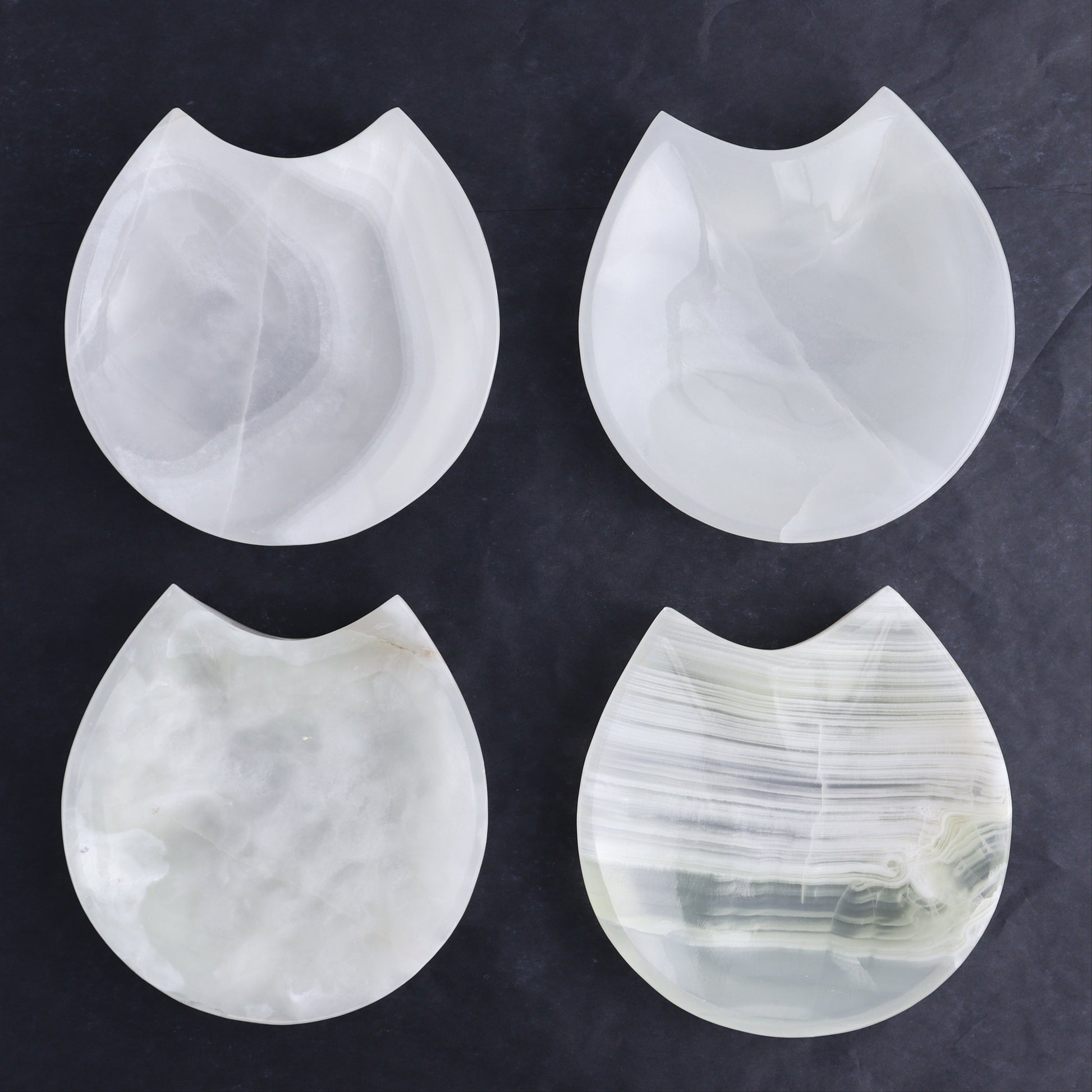 One White Onyx Cat Shaped Dish - Expert Wholesale and Supplier of Wholesale Crystals & Bulk Gemstones, ["Catalog Onyx","Coffins","Halloween","Mexico","onyx","Plates","White onyx"]