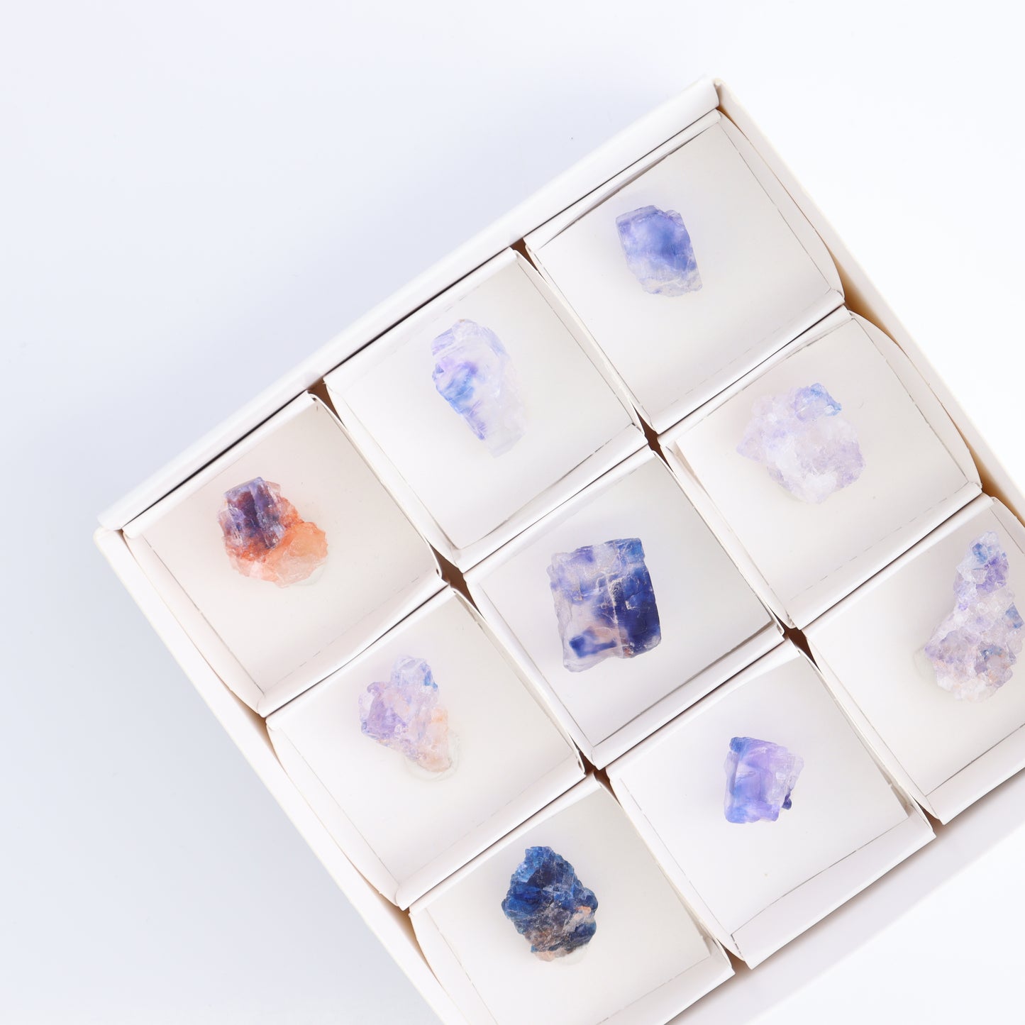 Canadian Blue Halite Rough Set of 9 - Expert Wholesale and Supplier of Wholesale Crystals & Bulk Gemstones, ["Blue Halite","Canada","Halite","Rough","Roughs"]