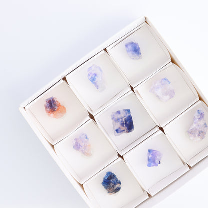 Canadian Blue Halite Rough Set of 9 - Expert Wholesale and Supplier of Wholesale Crystals & Bulk Gemstones, ["Blue Halite","Canada","Halite","Rough","Roughs"]