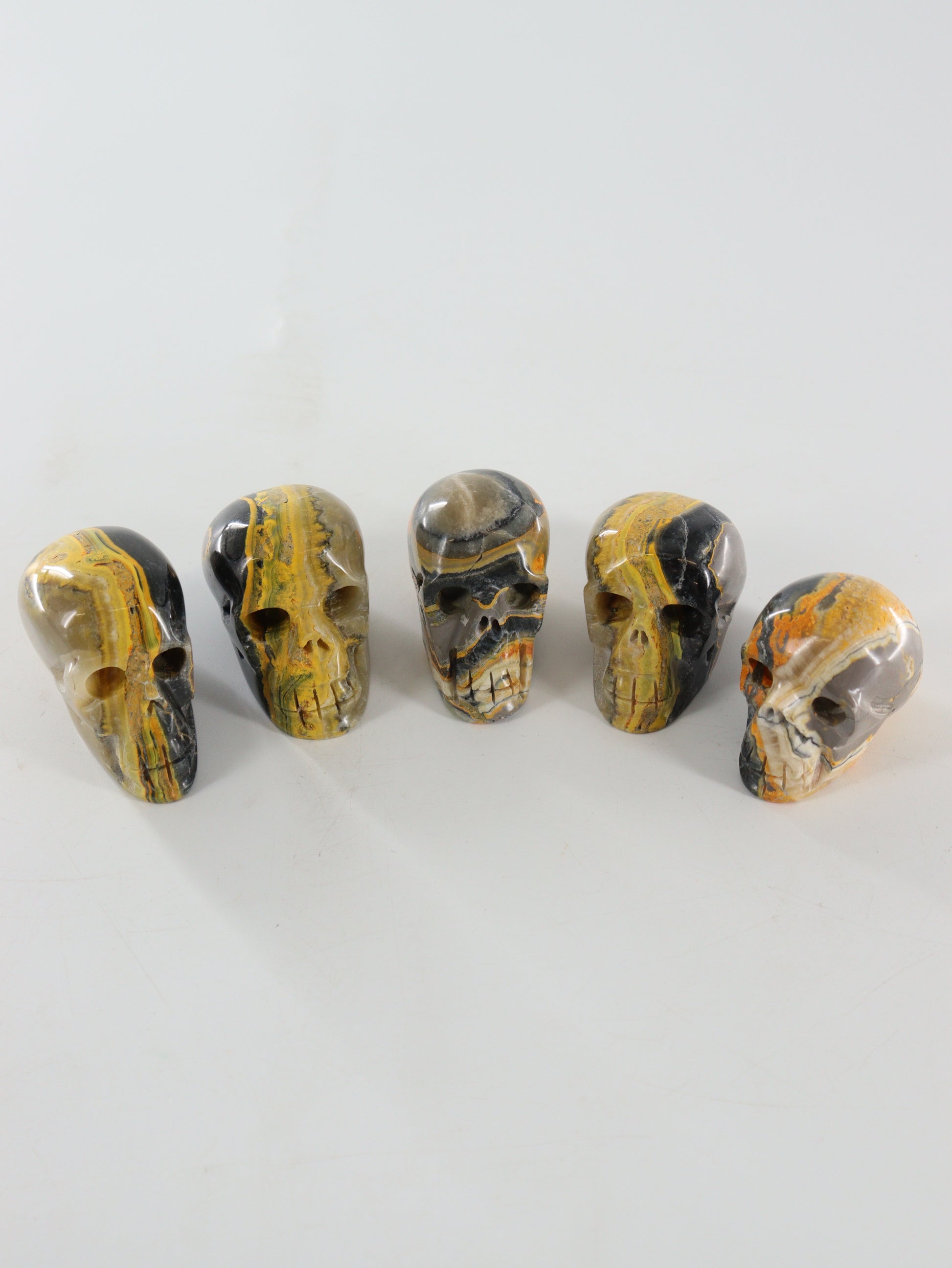 Bumblebee Jasper Skulls Set of 5 - Expert Wholesale and Supplier of Wholesale Crystals & Bulk Gemstones, []