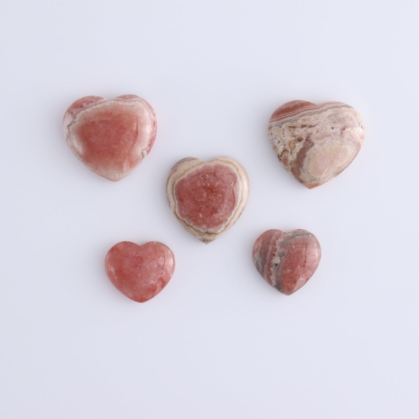 Rhodochrosite Hearts Set of 12 - Expert Wholesale and Supplier of Wholesale Crystals & Bulk Gemstones, ["Argentina","Hearts","Rhodochrosite"]