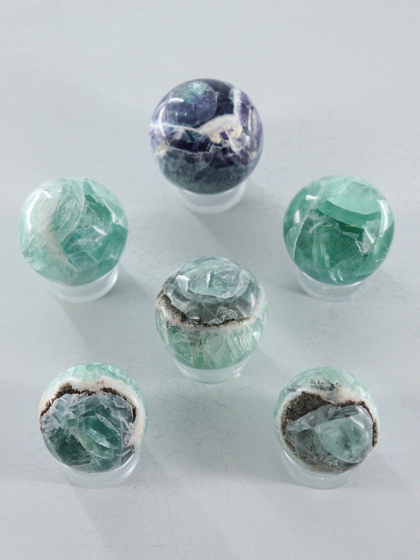 Fluorite Spheres Set of 6 - Expert Vendor of Wholesale Crystals