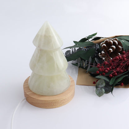 One Lamp Tree Green Mexican Onyx/Calcite with Light