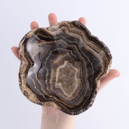 One Mexican Onyx/Calcite Chocolate Irregular Bowl - Expert Wholesale and Supplier of Wholesale Crystals & Bulk Gemstones, ["bowl","Bowls","Calcite","Catalog Onyx","Decorative Dish","Mexico","onyx"]