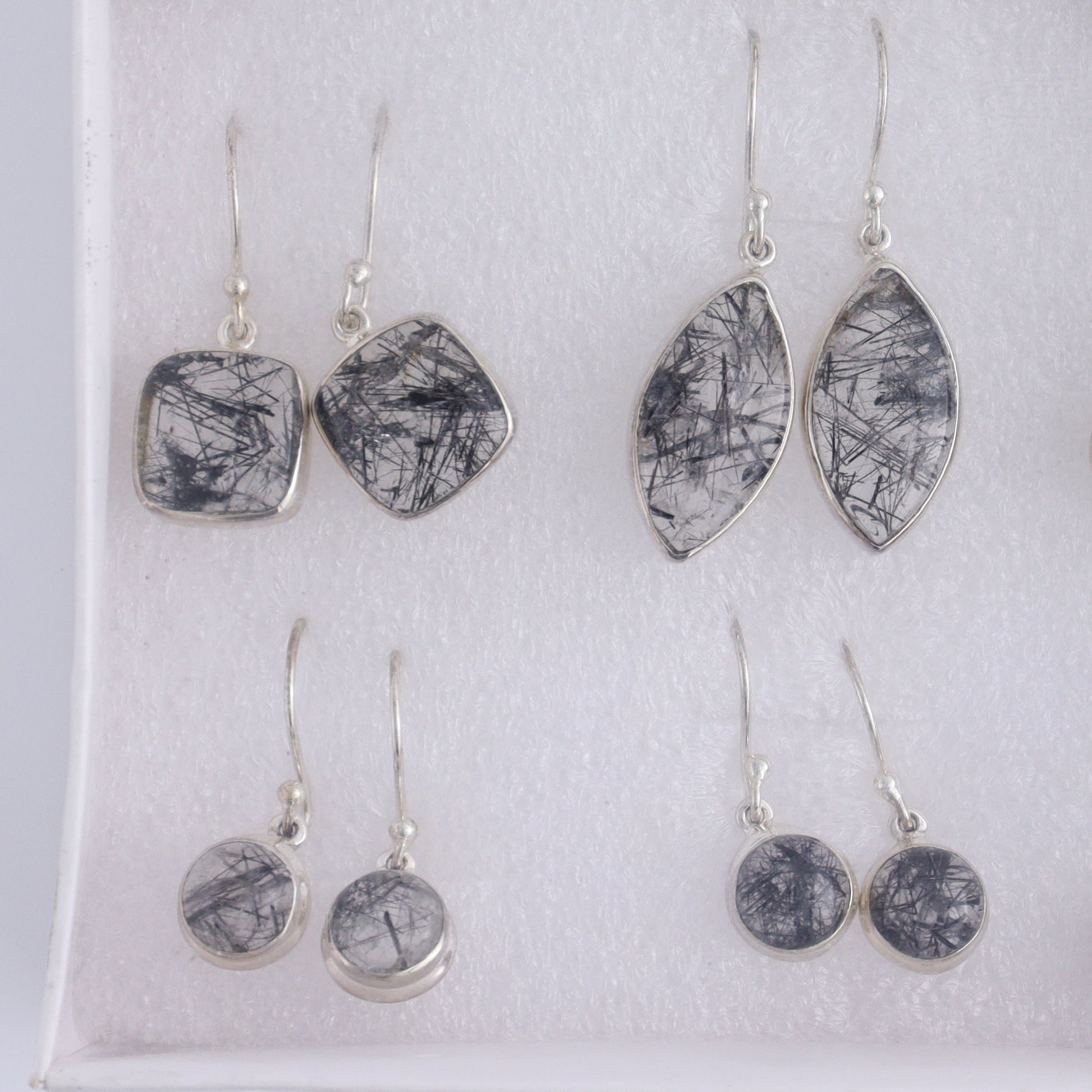 Rutilated Quartz Earrings Pairs of 9 - Expert Wholesale and Supplier of Wholesale Crystals & Bulk Gemstones, ["close_50","earrings","India","Rutilated Quartz","sterling silver"]