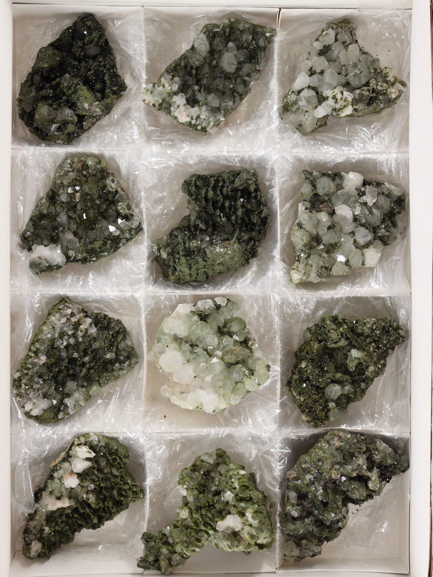 Epidote Flat Set of 12 - Expert Supplier of Wholesale Crystals & Bulk Gemstones