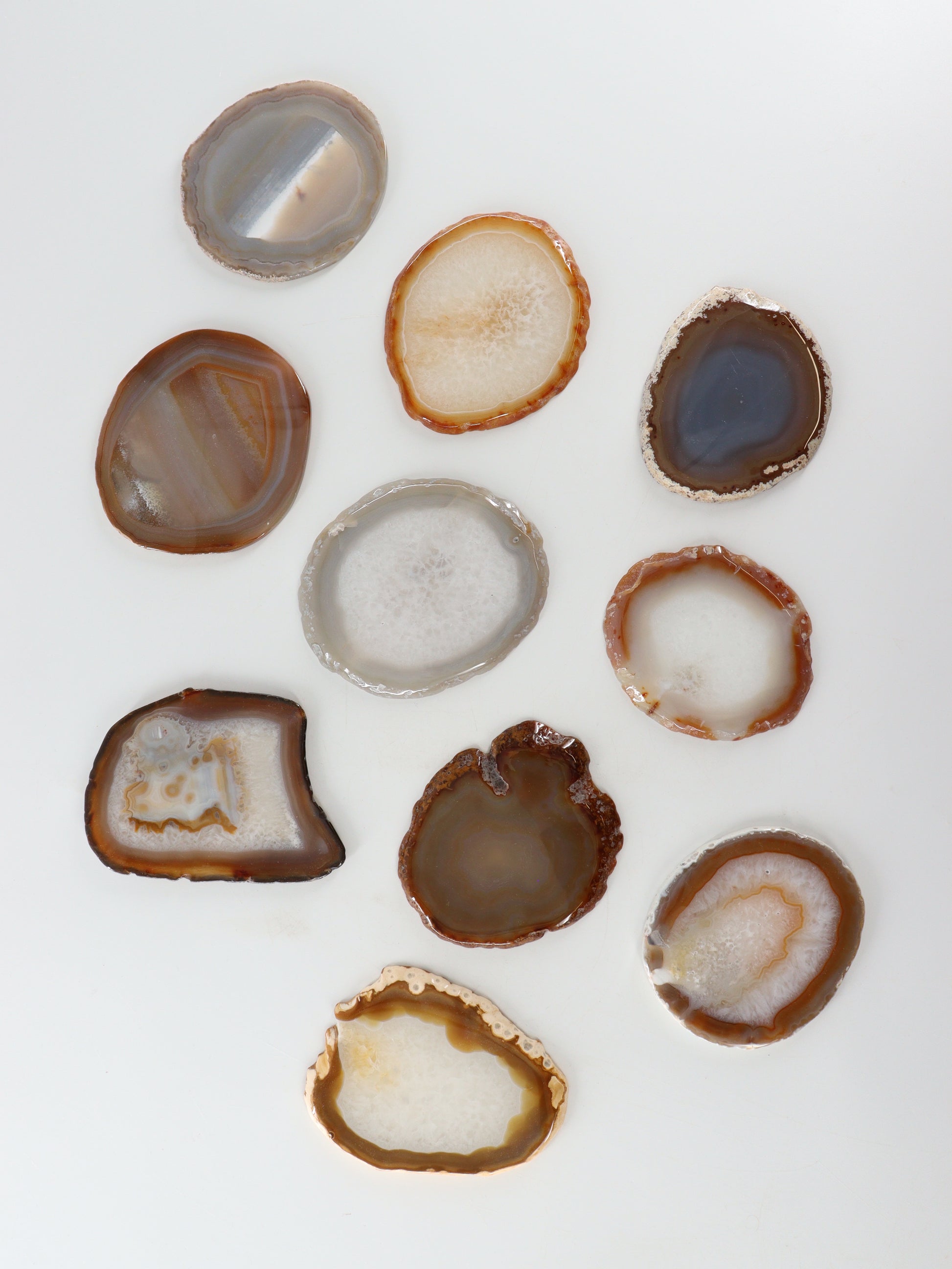 Agate Slices and Slabs Set of 10 - Expert Supplier of Wholesale Crystals & Bulk Gemstones