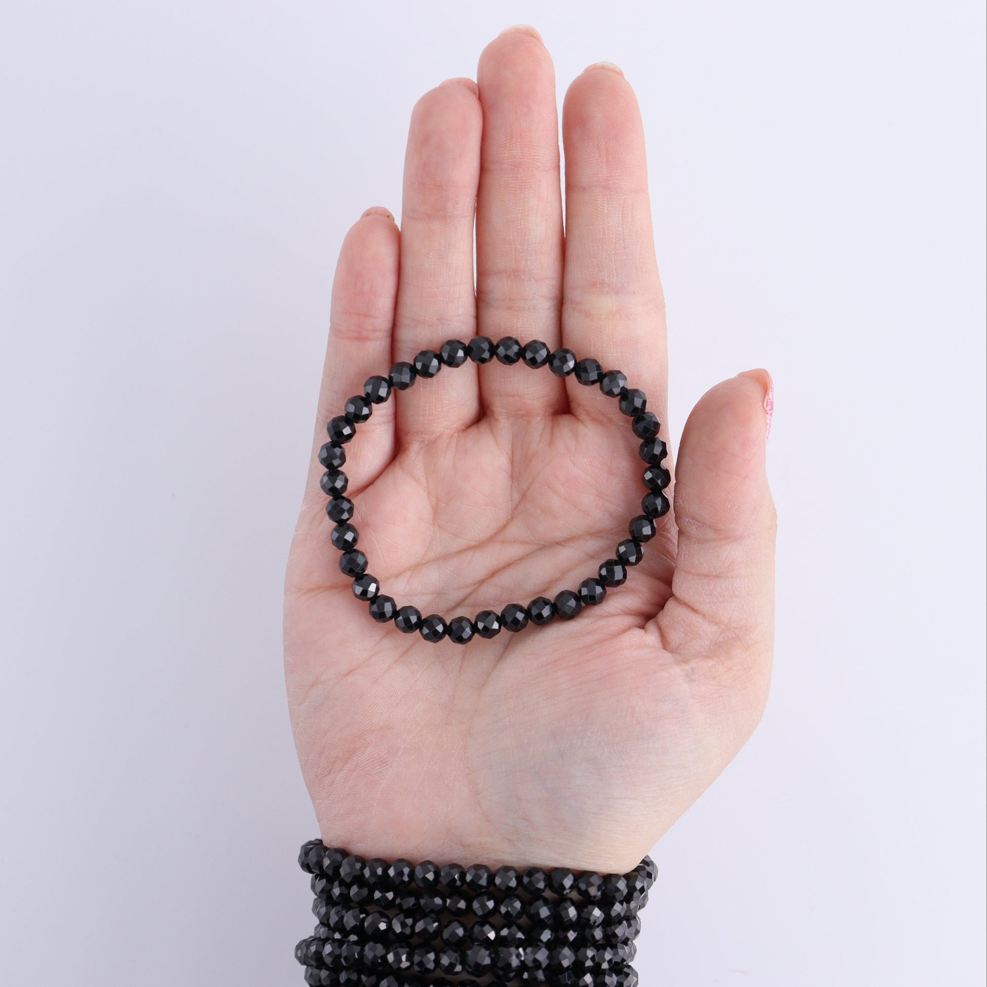 One Faceted Black Spinel Bracelet - Expert Wholesale and Supplier of Wholesale Crystals & Bulk Gemstones, ["Black Spinel","Bracelet","bracelets","Faceted","Spinel"]