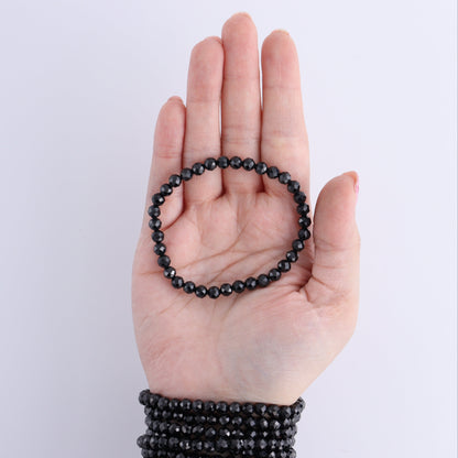 One Faceted Black Spinel Bracelet - Expert Wholesale and Supplier of Wholesale Crystals & Bulk Gemstones, ["Black Spinel","Bracelet","bracelets","Faceted","Spinel"]