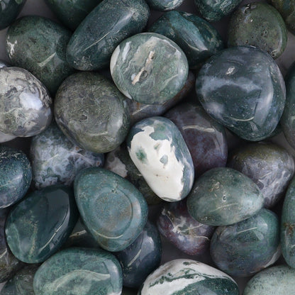 Moss Agate Tumbles 1 kg Set