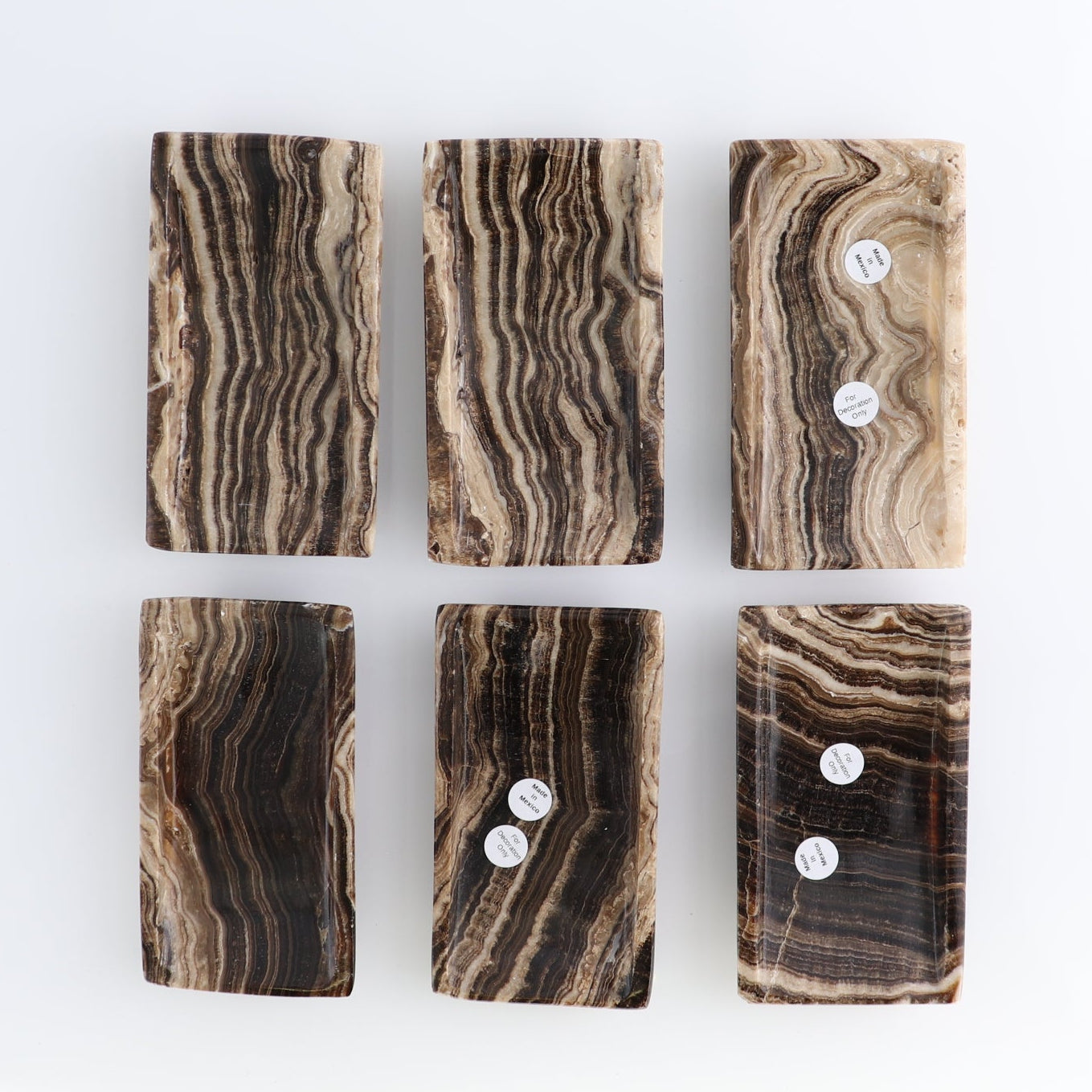 One Mexican Onyx/Calcite Chocolate Rectangle Dish