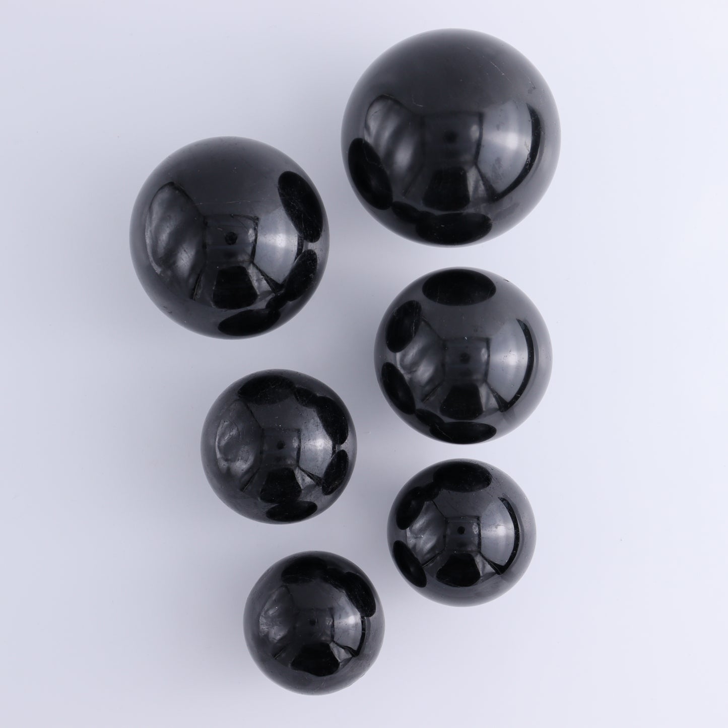 Black Tourmaline Spheres Set of 6 - Expert Wholesale and Supplier of Wholesale Crystals & Bulk Gemstones, ["Black Tourmaline","Spheres","Tourmaline"]