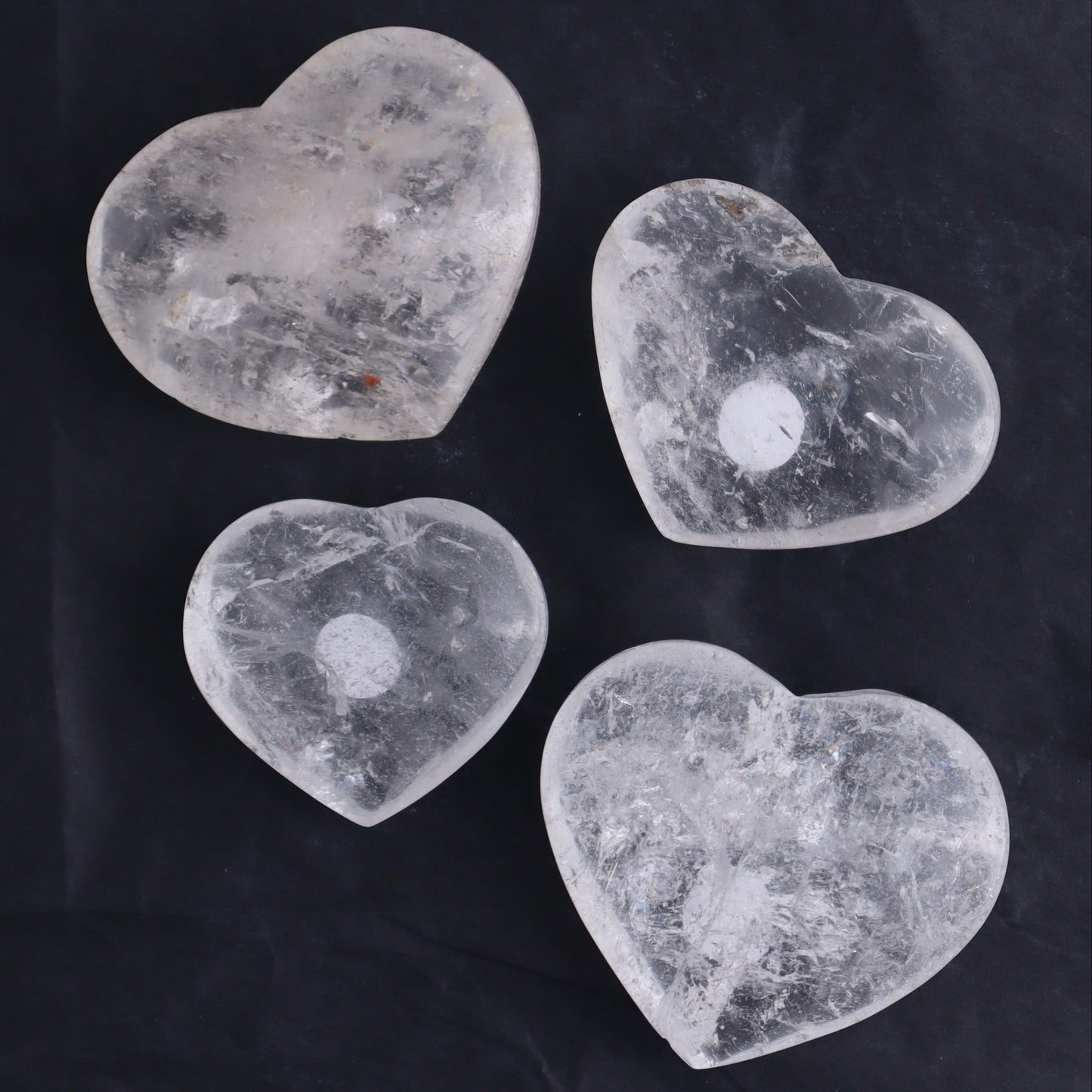 Imperfect Clear Quartz Hearts Set of 12 - Expert Wholesale and Supplier of Wholesale Crystals & Bulk Gemstones, ["Brazil","Clear Quartz","close_50","Hearts","Quartz"]