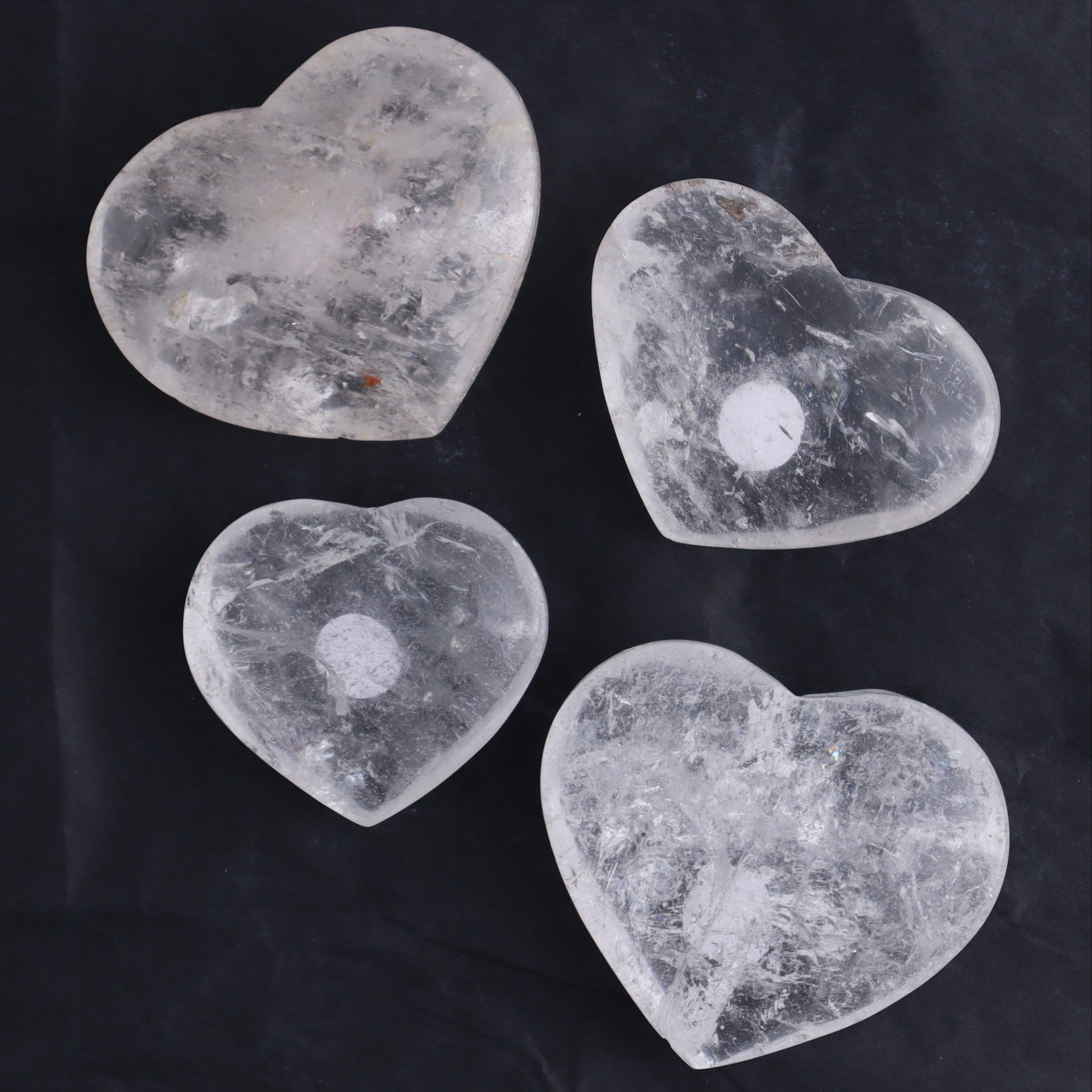 Imperfect Clear Quartz Hearts Set of 12 - Expert Wholesale and Supplier of Wholesale Crystals & Bulk Gemstones, ["Brazil","Clear Quartz","close_50","Hearts","Quartz"]