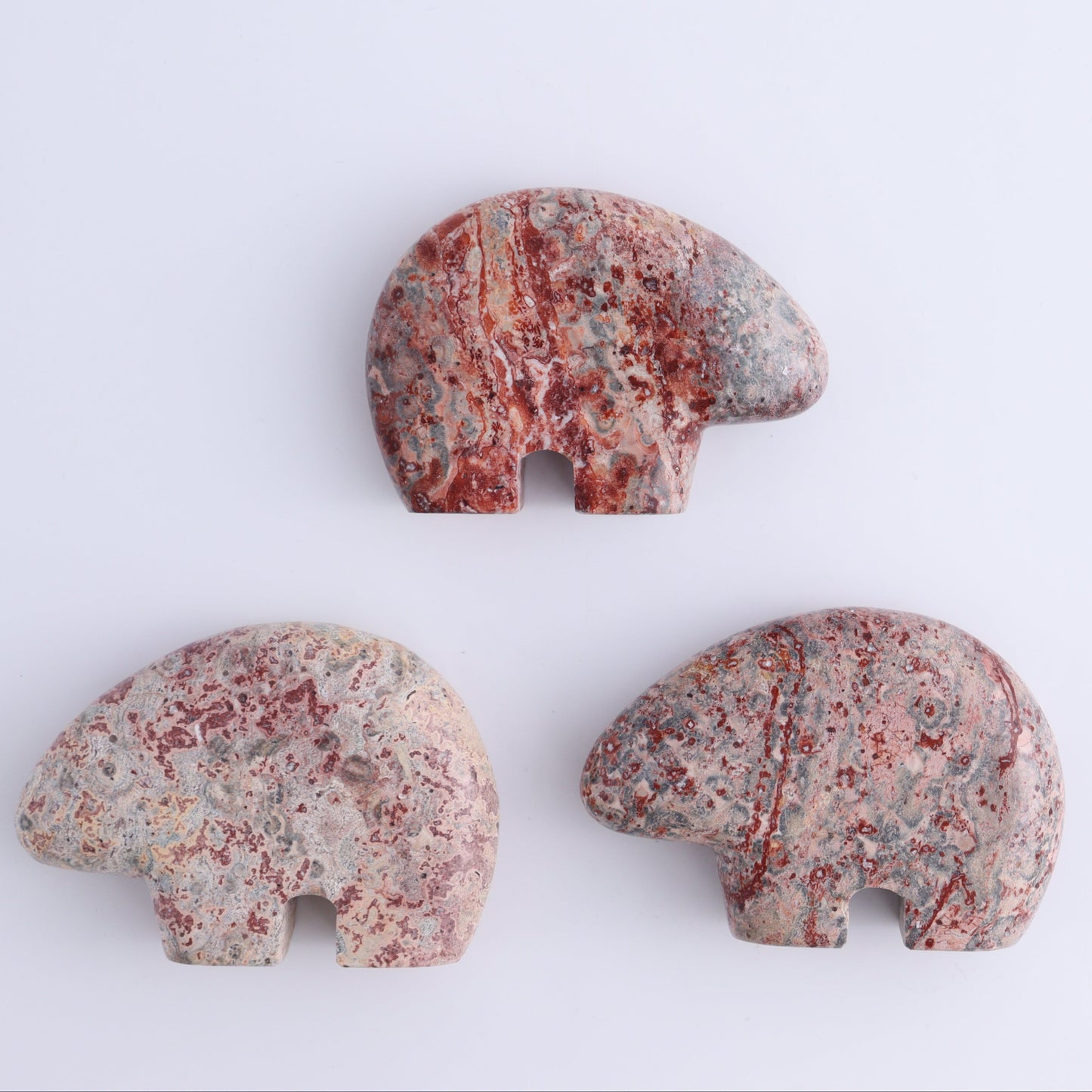 Leopardskin Jasper Bears Set of 6 - Expert Wholesale and Supplier of Wholesale Crystals & Bulk Gemstones, ["Bears","close_30","jasper","leopard skin jasper","Mexico"]