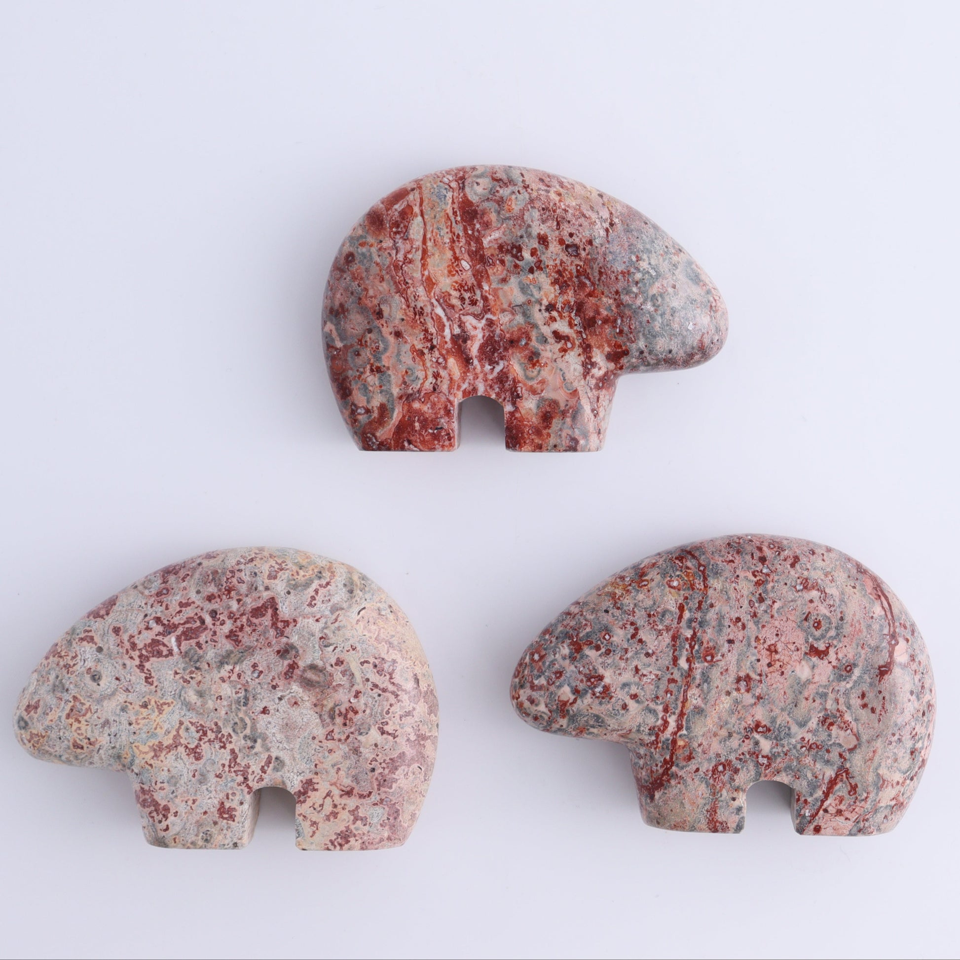 Leopardskin Jasper Bears Set of 6 - Expert Wholesale and Supplier of Wholesale Crystals & Bulk Gemstones, ["Bears","close_30","jasper","leopard skin jasper","Mexico"]
