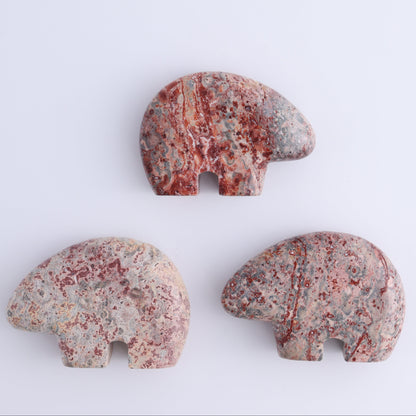 Leopardskin Jasper Bears Set of 6 - Expert Wholesale and Supplier of Wholesale Crystals & Bulk Gemstones, ["Bears","close_30","jasper","leopard skin jasper","Mexico"]