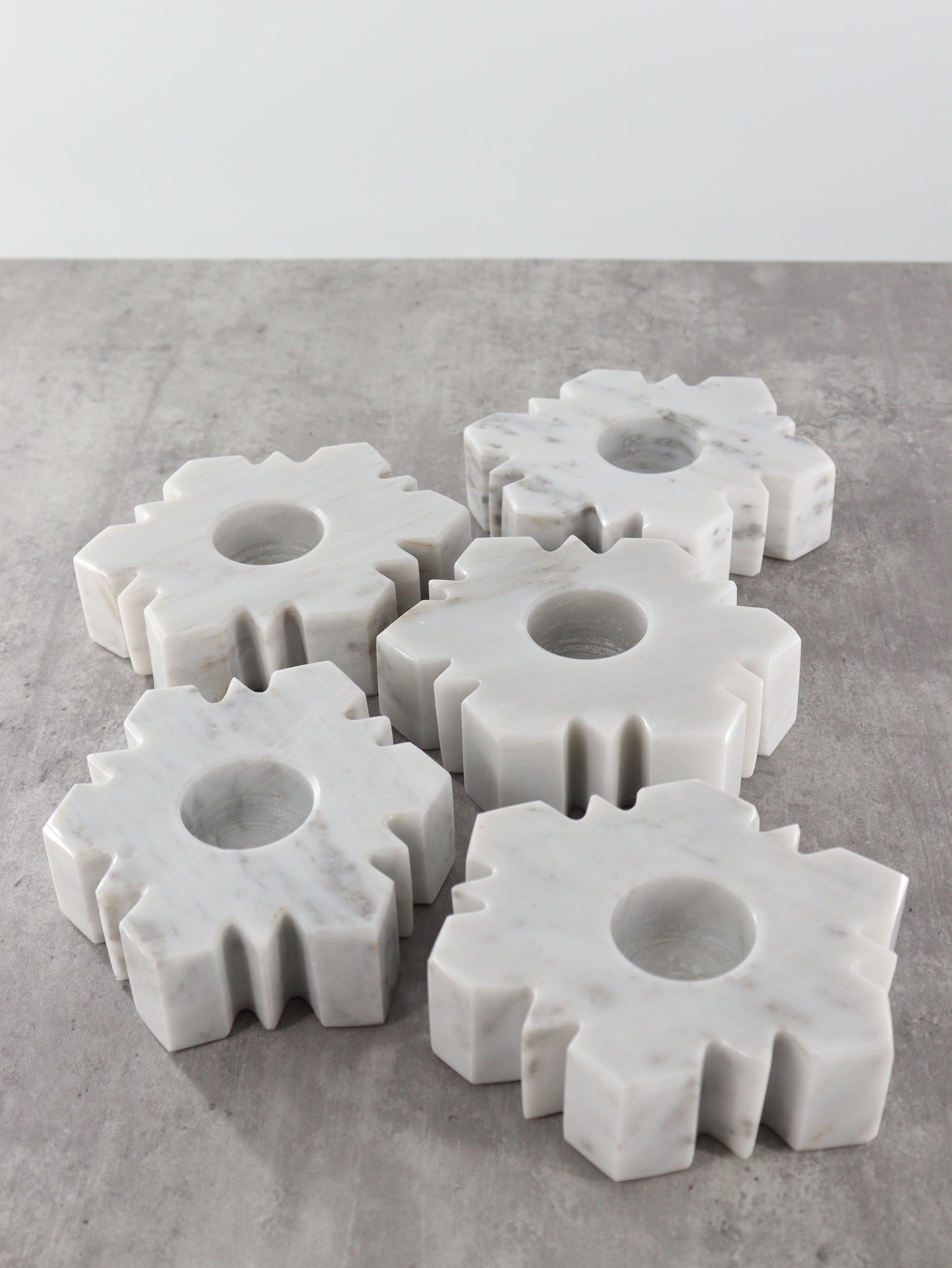 Marble Snowflake Candle Holders Set of 5 - Expert Wholesale and Supplier of Wholesale Crystals & Bulk Gemstones, []