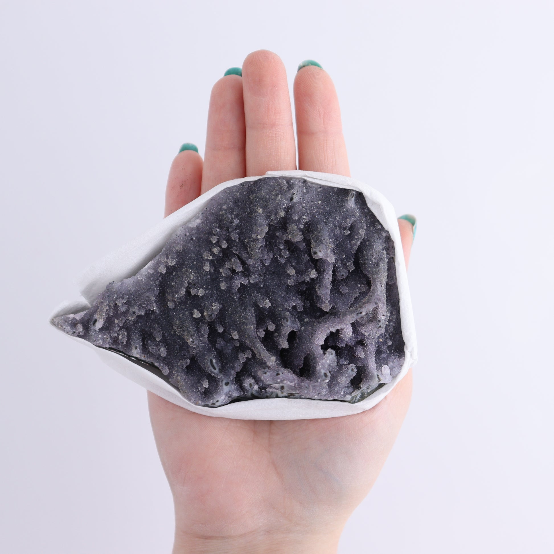 Uruguay Amethyst Clusters with Formations Flat of 9 - Expert Wholesale and Supplier of Wholesale Crystals & Bulk Gemstones, ["Amethyst","Calcite","Clusters","Formations","Uruguay"]